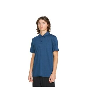 Volcom Men's Hazard Performance Pro SS Lightweight Golf Polo Blue Sz XL NEW!